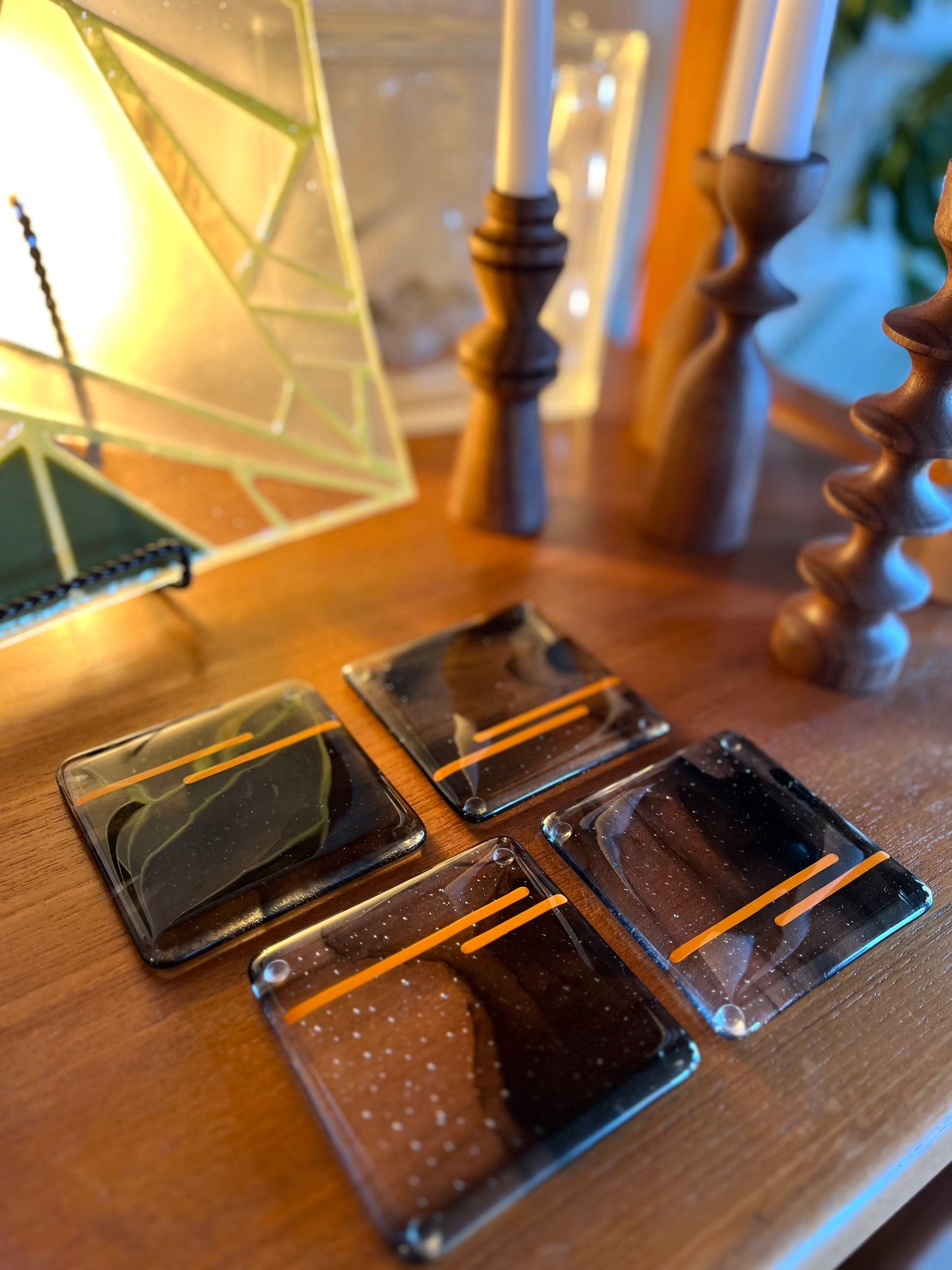 Handmade Glass Coasters (set of 4)